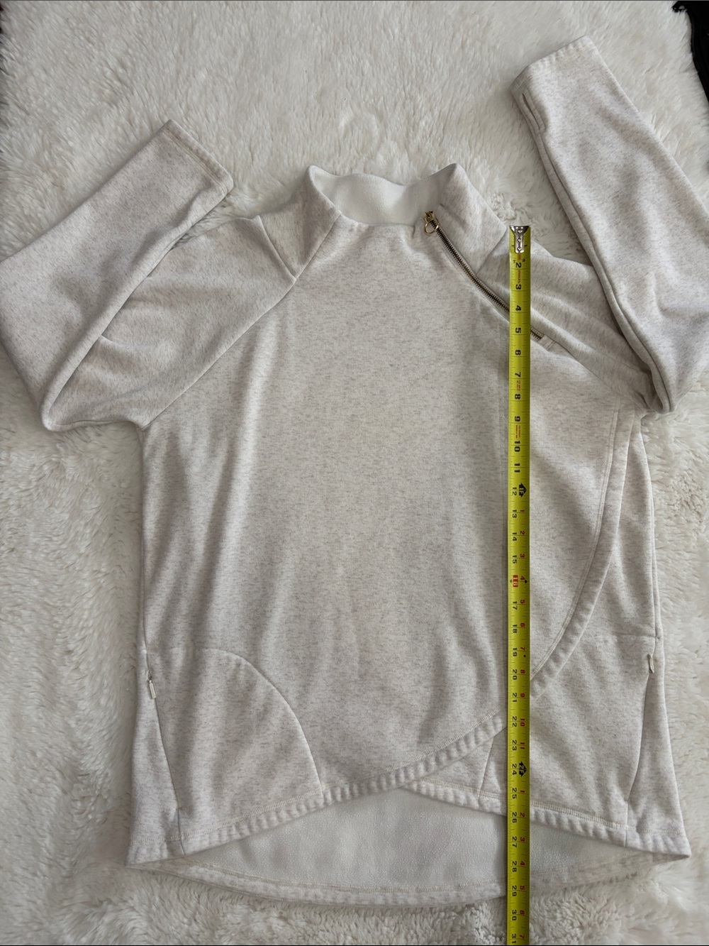 ATHLETA,Size XL,Cozy Off-White Quarter Zip Pullover - Picture 12 of 15